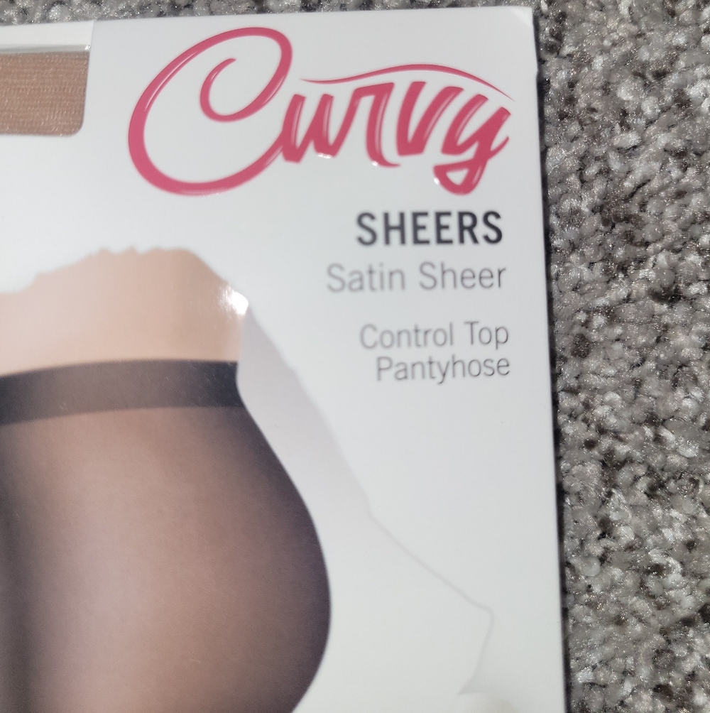 2 2-Pks(4 Pairs) MeMoi Womens Size 3X-4X Nude Satin Sheer Control Top Pantyhose - Picture 3 of 9